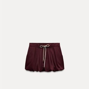 Zara Mini Burgundy Balloon Skirt